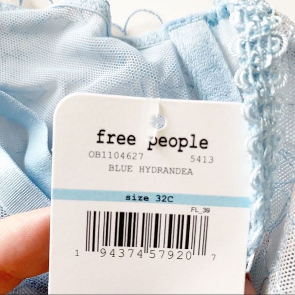 Free People Lucia Underwire Lace Bra Blue NEW - Picture 5 of 5